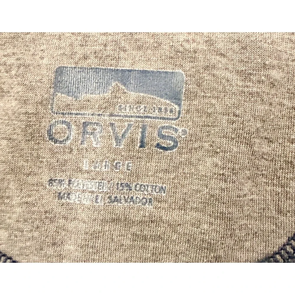Orvis Men's Large Trout Bum Performance 1/4 Zip Pullover Blue Lightweight